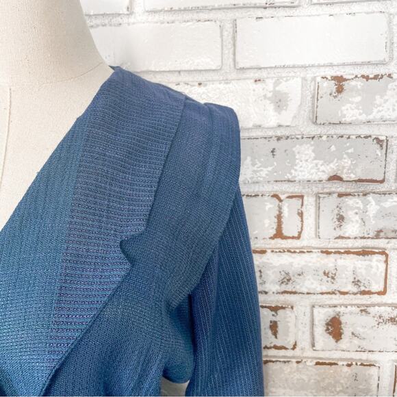 Vintage 80s Rabbit Rabbit Rabbit Multi Blue Knit V-neck Jumpsuit 6 - Picture 4 of 12